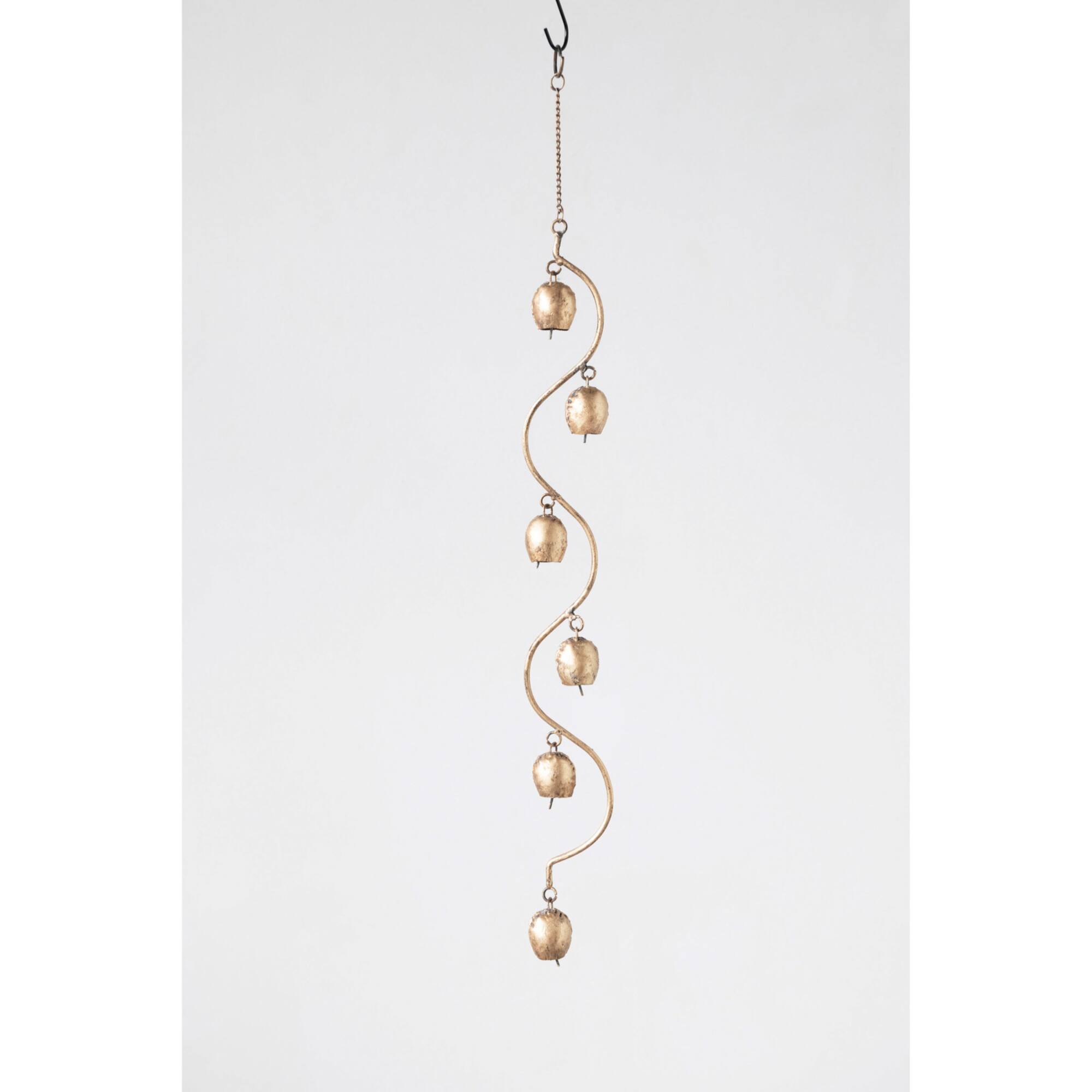 Hello Honey® 2.5" Antique Brass Finish Hanging Metal Bells Décor